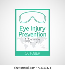 Eye Injury Prevention Month Vector Icon Illustration