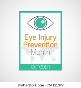 Eye Injury Prevention Month Vector Icon Illustration