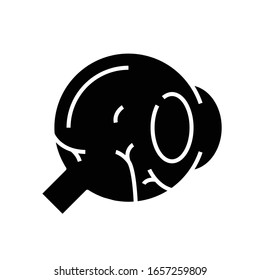 Eye inner structure black icon, concept illustration, vector flat symbol, glyph sign.