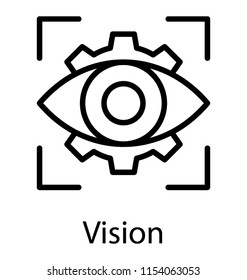
Eye inside a camera focus showcasing vision concept 
