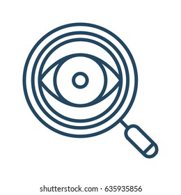 Eye inside Magnifying Glass vector icon in meaning Investigation