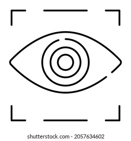 Eye inside reticle, icon of eye tracking