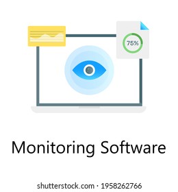 Eye inside system, monitoring software gradient concept icon