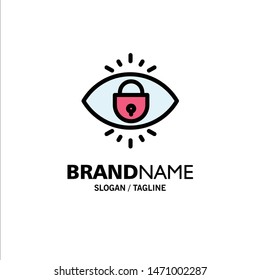 Eye, Internet, Security, Lock Business Logo Template. Flat Color. Vector Icon Template background