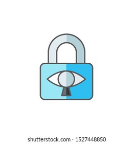 Eye, Internet, Security, Lock  Icons. Vector Icon Template background