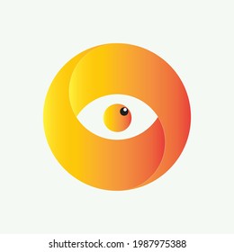 Eye into Circle Vector Design shape.