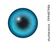 eye iris close up isolated in white. vector illustration