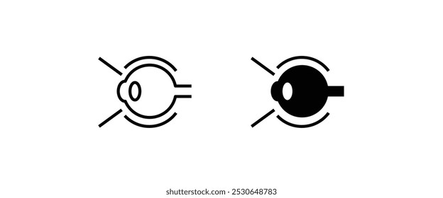 olho íris Anatomia do globo ocular, linha de materiais de educação do paciente e conjunto de ícones planos, traço editável isolado em branco, ilustração vetorial linear, estilo de design de logotipo de símbolo