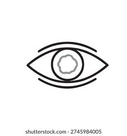 Eye irritation and redness ophthalmology condition icon