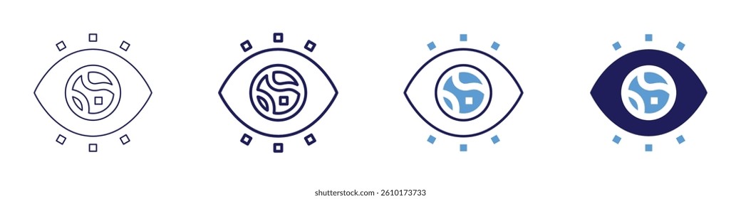 Eye irritation relief icon in 4 different styles. Thin Line, Line, Bold Line, Duotone. Duotone style. Editable stroke.