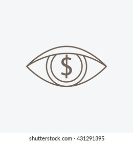 eye with isolated coin icon