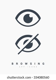 an eye isolated minimal flat linear icons. Line vector icons for websites and mobile minimalistic flat design. Modern trend concept design style illustration symbol