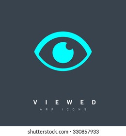 an eye isolated minimal single flat linear icon in color. Line vector icon for websites and mobile minimalistic flat design. Modern trend concept design style illustration symbol
