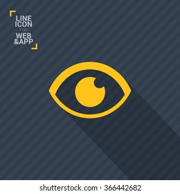 Eye isolated minimal single flat icon. View line vector icon for websites and mobile minimalistic flat design.