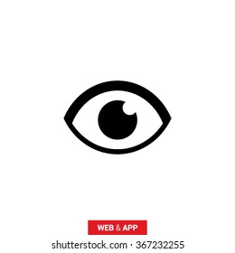 Eye isolated minimal single flat icon. View line vector icon for websites and mobile minimalistic flat design.