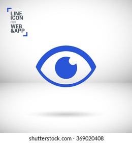Eye isolated minimal single flat icon. View line vector icon for websites and mobile minimalistic flat design.