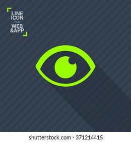 Eye isolated minimal single flat icon. View line vector icon for websites and mobile minimalistic flat design.