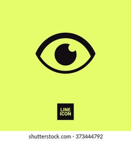 Eye isolated minimal single flat icon. View line vector icon for websites and mobile minimalistic flat design.