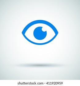Eye isolated minimal single flat icon. View line vector icon for websites and mobile minimalistic flat design.