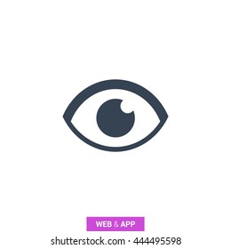 Eye isolated minimal single flat icon. View line vector icon for websites and mobile minimalistic flat design.