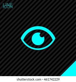 Eye isolated minimal single flat icon. View line vector icon for websites and mobile minimalistic flat design.