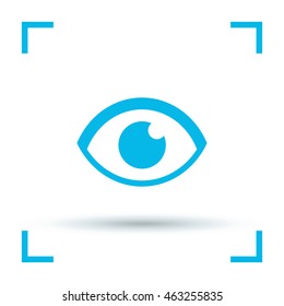 Eye isolated minimal single flat icon. View line vector icon for websites and mobile minimalistic flat design.