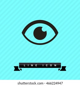 Eye isolated minimal single flat icon. View line vector icon for websites and mobile minimalistic flat design.