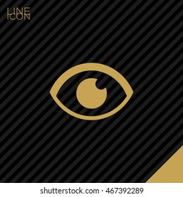 Eye isolated minimal single flat icon. View line vector icon for websites and mobile minimalistic flat design.