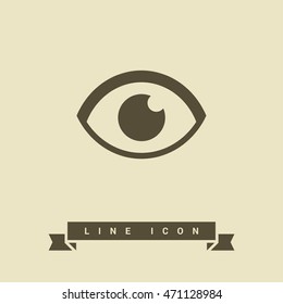 Eye isolated minimal single flat icon. View line vector for websites and mobile minimalistic design.