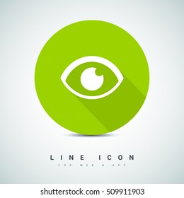 Eye isolated minimal single flat icon. View line vector icon for websites and mobile minimalistic flat design.