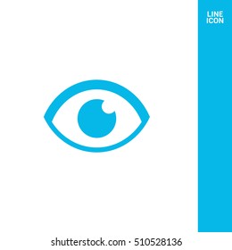 Eye isolated minimal single flat icon. View line vector icon for websites and mobile minimalistic flat design.