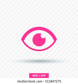 Eye isolated minimal single flat icon. View line vector icon for websites and mobile minimalistic flat design.