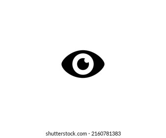 Eye isolated vector illustration icon. Cartoon style eye emoji illustration icon