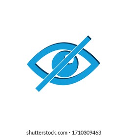 ojos isométricos. Signo 3d aislado en fondo blanco.