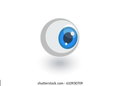 eye isometric flat icon. 3d vector colorful illustration. Pictogram isolated on white background