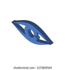 Eye isometric left top view 3D icon