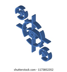 Eye isometric left top view 3D icon