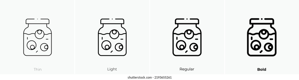eye jar icon. Thin, Light Regular And Bold style design isolated on white background