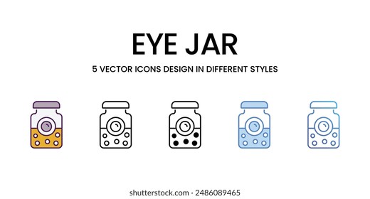 Eye Jar Icons Vektorgrafik Set Stock Illustration.