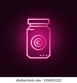 Eye jar neon icon. Elements of Mad science set. Simple icon for websites, web design, mobile app, info graphics