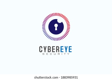 Eye Key Logo, eye and key icon combination, usable for technology and security  logos, flat design logo template, vector illustration