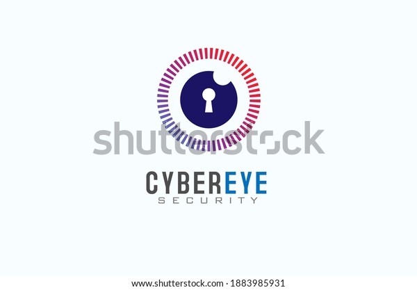 Eye Key Logo, eye and key icon combination,\
usable for technology and security  logos, flat design logo\
template, vector\
illustration