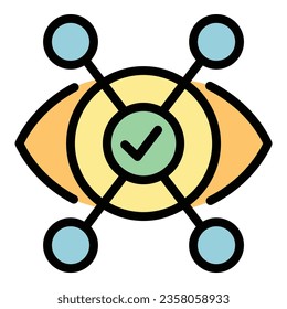 Augenschlüsselsymbol umrissen Vektorgrafik. Hauptgeschäft. Farbpalette der Mitnahmeliste