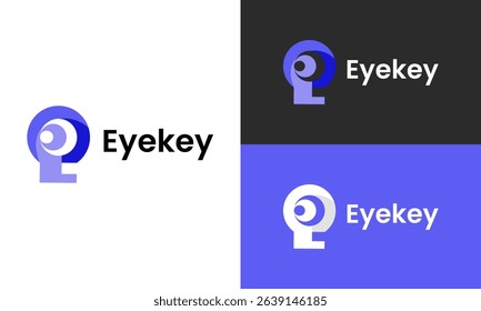 Eye with Key security logo design template