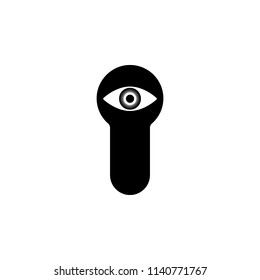 eye in the keyhole icon. Element of detective icon for mobile concept and web apps. Glyph eye in the keyhole icon can be used for web and mobile