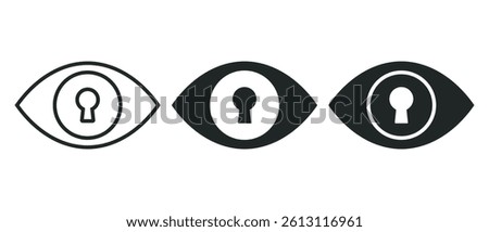 Eye with keyhole icon. Illustration vector