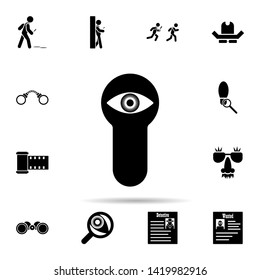 eye in the keyhole icon. Universal set of dedective for website design and development, app development