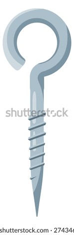 Eye lag icon. Metal hook screw fastener