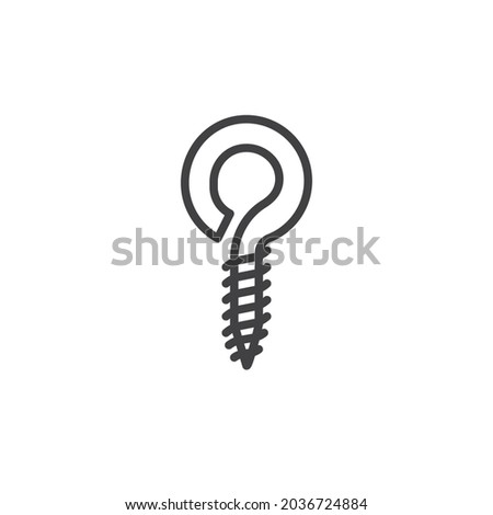 Eye lag screw line icon. linear style sign for mobile concept and web design. Eye lag bolt outline vector icon. Symbol, logo illustration. Vector graphics