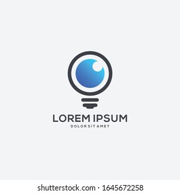 eye lamp logo design, smart lights logo